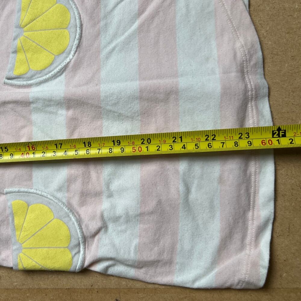 Polarn O. Pyret 4-6 Yrs Girl Pink/White Dress With Lemon Pocket Detail - Picture 7 of 7